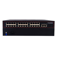10/100/1000Mbps Gigabit 260W IEEE802.3AT 24 Port POE Switch dengan 2 RJ45 Uplink Build-in Power