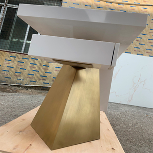 Juego de escritorio de muebles de oficina de mesa de piedra de superficie sólida blanca de gama alta de 1,5 metros de largo - Product Image 5
