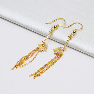 S925 Silver Bow <b>Small</b> <b>Dangle</b> <b>Earrings</b> for Women 5-5.5 Pearl DIY Jewelry Accessories with Empty Tray 1115 - Product Image 4