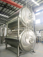 Réservoir de bière Brite chemisé Capacité de 1000L à 5000L pour le traitement de l'alcool à usage domestique Vente de traitement du vin à réservoir Brite horizontal