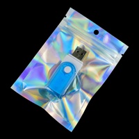 En Stock Yin Yang Os Laser Emballage Sac BOPP Auto-scellant pour Bijoux Câble de Données Téléphone Cas Cadeau Premium Os Forme Conception