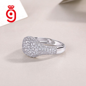 Originele groothandel 925 sterling zilver moissanite zilveren <span class=keywords><strong>ring</strong></span> voor heren, 'iced out' hiphop stijl, heavy duty, grote bling juweel - Product Image 4