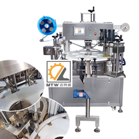 MTW automático salsa tártara PP gelatina agua leche yogur taza rotativa tarro llenado máquina de sellado