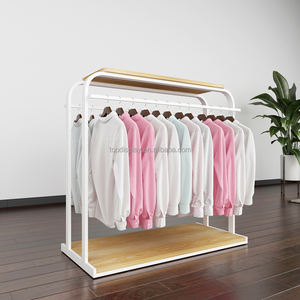 <span class=keywords><strong>Uniqlo</strong></span> ชั้นวางเสื้อผ้าโลหะสองด้านแบบปรับแต่งได้สำหรับเสื้อผ้าผู้หญิงสีทองน้ำหนักเบา - Product Image 6