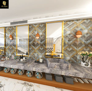 Springletile - Azulejos de Pared con Diseño de Patrón Mate de Cerámica Dorada, Azulejos Decorativos Mate <span class=keywords><strong>para</strong></span> <span class=keywords><strong>Piso</strong></span>, Porcelanato de 60x60 - Product Image 1