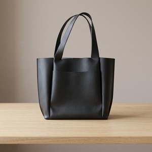 Pochette pour femme en cuir de veau véritable, noire, décontractée, imperméable, écologique, souple, légère, durable, grande capacité - Product Image 1