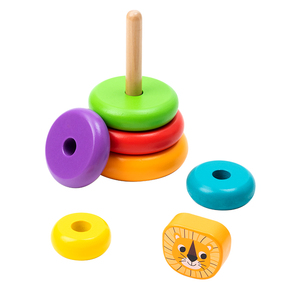 Commiki Xếp Chồng Vòng Tháp Trò Chơi Bằng Gỗ Xây Dựng Khối Bộ Trẻ Em Montessori Đồ Chơi Giáo Dục Sớm Đồ Chơi Cầu Vồng Unisex 36M + - Product Image 2