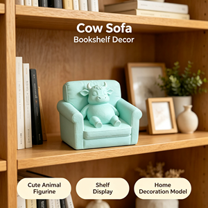 Cow Sofa <b>Decor</b> Figurine 3D Printed Cute Animal Sofa Ornament For Living Room Office Desk Bookshelf Display <b>Home</b> Decoration <b>Gift</b> - Product Image 5