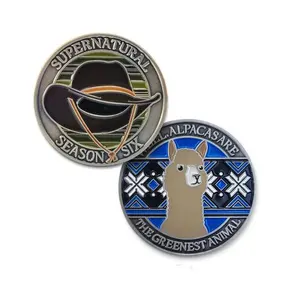 Customized Metal Alloy Challenge Coins Manufacturer Antique Brass and Gold Silver Plated Soft Enamel 3D Effect Challenge Coin