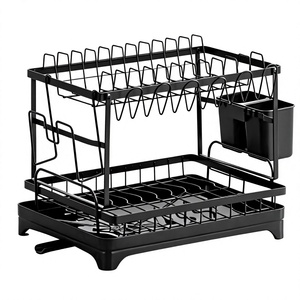 Escurridor de Platos de <span class=keywords><strong>2</strong></span> Niveles al por Mayor con Bandeja de Drenaje, Organizador Metálico para Fregadero y Encimera, Escurridor de Platos para Cocina - Product Image 1