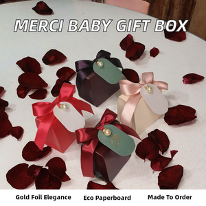 Premium <strong>Merci</strong> Baby Shower Gift Box Paperboard Wedding Favor Packaging for Candy <strong>Chocolates</strong> and Small Gifts - Product Image 2