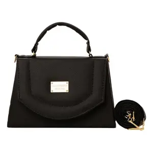 Bolso Bandolera Moderno Vintage con Patrón de Lichee Negro, Cierre de Cremallera Impermeable, Correa Única, Bolso de Hombro para Mujer, Primavera Verano - Product Image 4