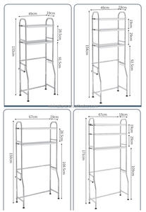 Estantería sobre inodoro de acero inoxidable, estante con 2 piezas y 3 niveles - Product Image 2