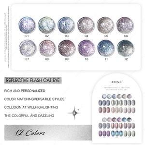 JTING - Esmalte de Uñas en Gel con Efecto Ojo de Gato Reflectante en 12 Colores de Última Tendencia, Esmalte de Uñas en Gel con Efecto Ojo de Gato OEM/ODM, Suministros para Salón de Belleza - Product Image 5