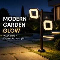 Lampe de jardin LED à double tête orientable en aluminium moulé sous pression, forme carrée, coupe plate et coupe angulaire, AC85-260V 48W 3000K IP65