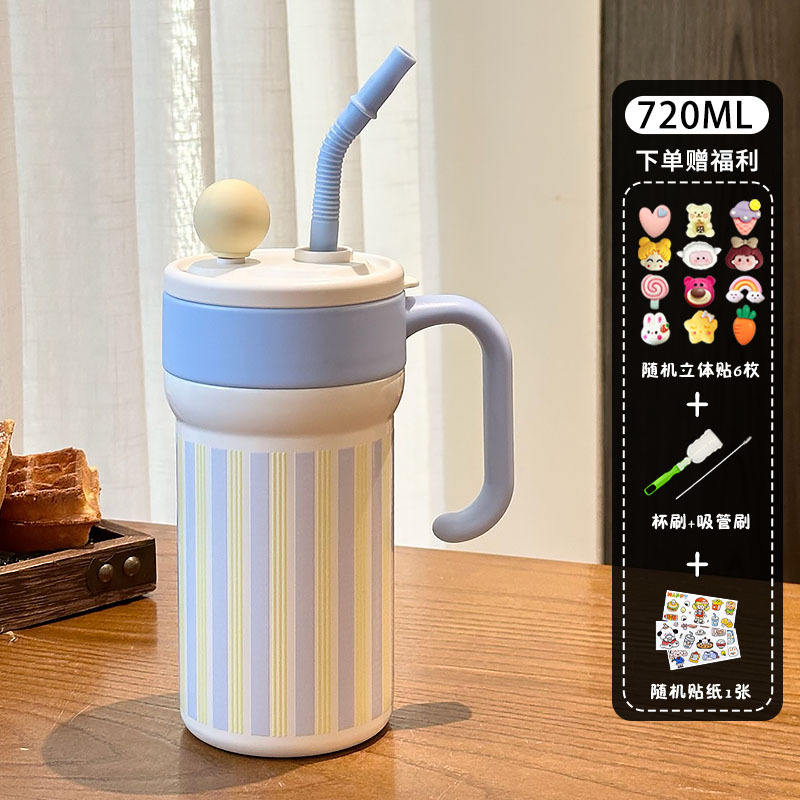 Blue (with inner ceramic liner) 3D sticker cleaning tool cartoon sticker