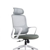 Chaise de bureau ergonomique moderne en maille avec siège pivotant réglable en hauteur et accoudoirs fixes pour espace de travail