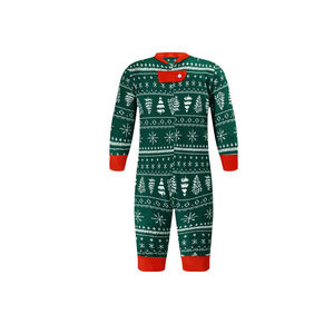 Novos Conjuntos de Pijamas de Natal Estampados em Duas Peças com Padrão de Desenho Animado Verde para Família - Product Image 2