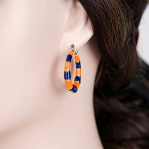 Pendientes de Aro Acrílicos Azules y Naranjas de Moda, Chapados en Oro, Joyería de Moda para Mujer, Disponibles en 304 y 316 - Product Image 5