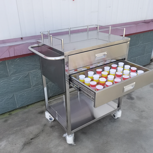 현대식 스테인리스 스틸 실버 의료용 트롤리 병원 간호사용 다기능 4개의 무소음 캐스터 200파운드 하중 용량 1년 보증 - Product Image 6