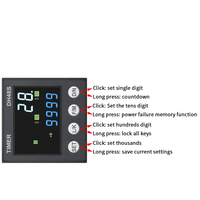 Sakelar Relay Timer Digital LED Programmable DH48S-S/YH-5T 0.1S-99H AC/DC 12V 24V 36V 110V 220V 380V Timer Siklus Berulang