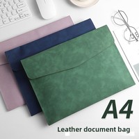 Porte-documents et classeur en cuir PU A4 A5 épais avec bouton-pression, imperméable, avec impression de logo pour le stockage professionnel - Vente en gros