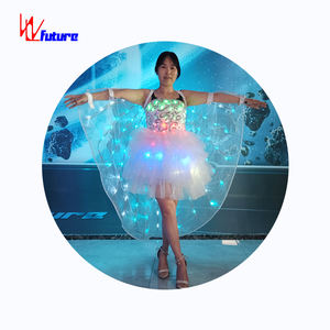 WL-0268 Robe de bal blanche pour <span class=keywords><strong>femme</strong></span> adulte, ailes LED ISIS, <span class=keywords><strong>costume</strong></span> de boule <span class=keywords><strong>disco</strong></span>, robe de princesse de carnaval, danse, 1 pièce par - Product Image 6