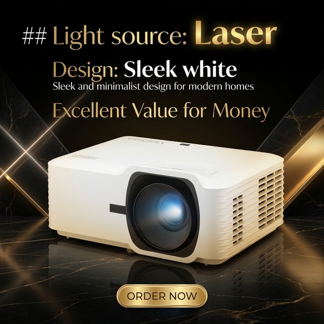 For Ls400w DLP Laser Projector 4000 ANSI Lumens WXGA 4K Support 3D Ready Short Throw Business & Education Use