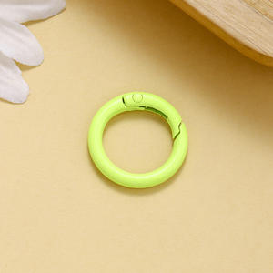 Trendy 20mm çinko alaşım kayış kaplama bahar anahtarlıklar renkli O halka klipsler yaylı kancalar bagaj için takı çantaları OEM ODM malzemeleri - Product Image 5