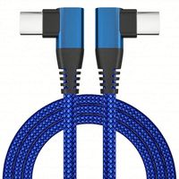 Câble de données double à 90 degrés, câble de charge rapide Type C vers Type C PD 60W, câble de charge pour ordinateur portable, téléphone