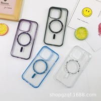 2024 stoßfeste kristallklare magnetische handyhülle für iphone 12 13 14 15 plus pro max tpu pc magnetische ringrückenabdeckung
