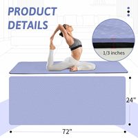 Tapis de yoga imperméable en TPE violet durable et écologique de 5mm pour femmes, logo personnalisé, accessoire de fitness Pilates