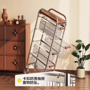 Vintage Style Kitchen Trolley 5 Layers Large Capacity Multi-purpose Storage Rack For Fridge Side Organization - Product Image 4