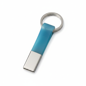 Portachiavi in Lega Blu con Doppio Anello e Portamonete in Acciaio Inox con Stampa UV/Offset, Portachiavi Regalo - Product Image 2