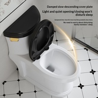 WC monobloc de luxe en céramique à chasse siphonique, économie d'eau, pour projets résidentiels et hôteliers (vente en gros)