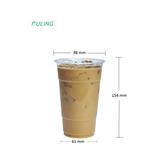 Tasse en plastique jetable verre transparent vase de plstico 24 oz tasse en plastique pet café glacé 24 oz tasses à boisson froide pour thé au lait