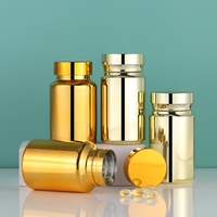 Nouvelle bouteille de 120 ml en PET doré pour médicaments, bonbons, comprimés, pastilles, capsules de Maca, avec couvercle plaqué or, vente en gros