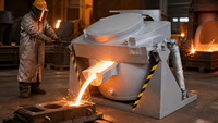 Fourneau de fusion à induction en aluminium 40KW 200KG/H pour fonderie de pièces moulées sous pression 380V refroidi par air 1000 ° C Longue vie