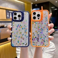 Coque de téléphone portable en acrylique liquide scintillant de haute qualité, accessoire de protection arrière pour les séries 11 12 13 14 15 16 17 18 Pro Max
