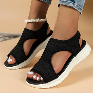Chaussures pour femmes Été 2025 : <span class=keywords><strong>Sandales</strong></span> de sport décontractées confortables, <span class=keywords><strong>Sandales</strong></span> <span class=keywords><strong>compensées</strong></span> de plage pour femmes, <span class=keywords><strong>Sandales</strong></span> romaines en maille tricotée pour femmes - Product Image 4