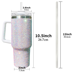 Botas de silicona duraderas con diamantes de imitación de 40 oz para vasos térmicos, ideales para uso diario en el hogar, la oficina o al aire libre (Envío desde almacén de EE. UU.) - Product Image 2
