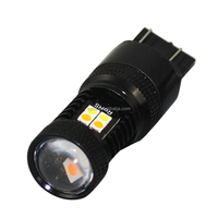 Ampoule LED S25 T20 T25 16LED 16led Smd 3030 Blanc Ambre 3157 Ampoule de recul LED 7443 1157 Ampoule LED DRL Double couleur Ampoule LED à commutation