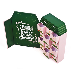 Boîte de calendrier de l'avent de Noël de luxe faite à la main avec impression couleur durable personnalisée 12 jours avec petit tiroir - Product Image 2