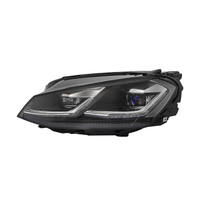 Kit de phares LED REAL F137 12V 6000LM avec lentille Xénon, double faisceau, blanc froid, œil de démon rouge pour Volkswagen Golf 7 MK7 2013-2017