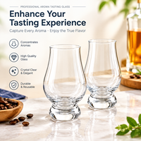 Verres à whisky bourbon à fond épais de style ancien, verres de dégustation de Scotch Glencairn