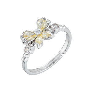 Butterfly <b>Adjustable</b> <b>Ring</b> Prong Setting Silver Tone Jewelry Gift For Women Fashion <b>Rings</b> - Product Image 5