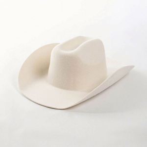 Wholesale 100% Wool Felt Cowgirl Hat Women Men Wide Brim Western White Cowboy Hat - Product Image 1