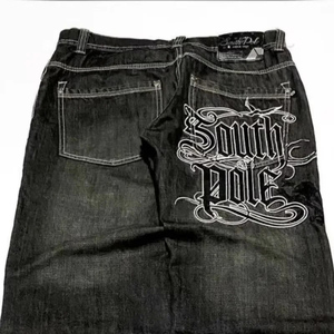 <span class=keywords><strong>Jeans</strong></span> Moda Streetwear da Uomo con Ricamo Lettere, Stile Americano Harajuku, <span class=keywords><strong>Nuovi</strong></span> Pantaloni a Gamba Larga, Hip Hop Retrò, Casual, per Coppie - Product Image 3