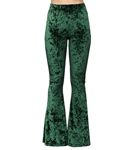 Pantaloni a Zampa in <span class=keywords><strong>Velluto</strong></span> da Donna, <span class=keywords><strong>Leggings</strong></span> Casual a Campana per Yoga con Chiusura Elastica in Vita, Tinta Unita per Ragazze e Signore - Product Image 4