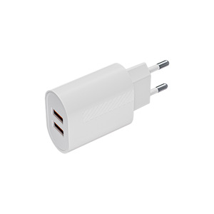 New QC17W European standard dual-<b>port</b> USB charger compatible with Apple and Android devices, CE certified, wholesale from - Product Image 1